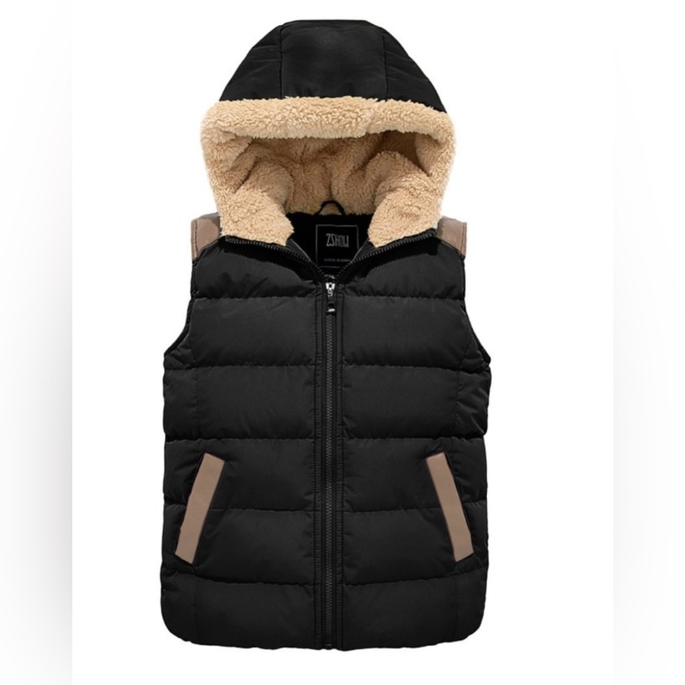 ZSHOW Women’s Warm Puffer Vest Thick Padded Fleece Lined WinterJacket with Hoodi